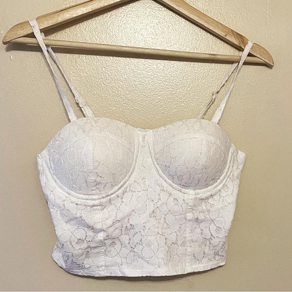 Say What? White lace bra size medium fits small - Picture 1 of 3